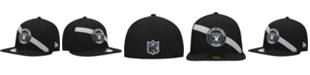 New Era Men's Black Las Vegas Raiders Stripe 59FIFTY Fitted Hat